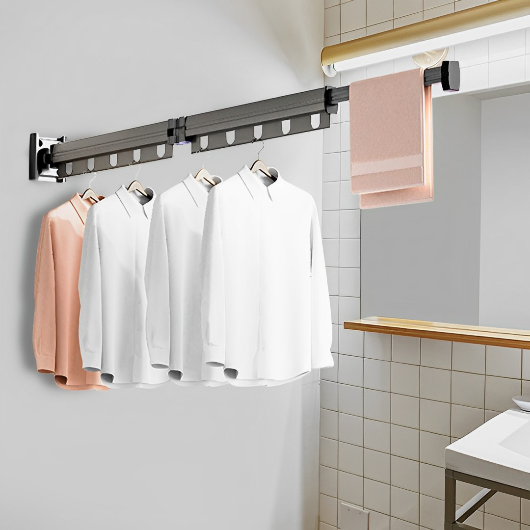 SOGA 2X 93.2cm Wall-Mounted Clothing Dry Rack Retractable Space-Saving Foldable Hanger - BSGKZD02X2 - Home & Living - 3 - AU DEPOT SOGA Buy SOGA 2X 93.2cm Wall-Mounted Clothing Dry Rack Retractable Space-Saving Foldable Hanger Online - Home & Living - 3 - AU Depot Free Shipping