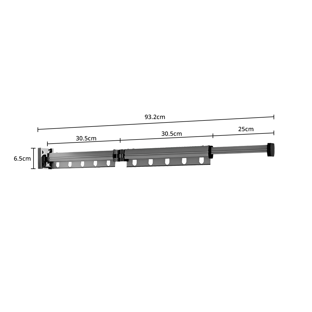 SOGA 2X 93.2cm Wall-Mounted Clothing Dry Rack Retractable Space-Saving Foldable Hanger - BSGKZD02X2 - Home & Living - 4 - AU DEPOT SOGA Buy SOGA 2X 93.2cm Wall-Mounted Clothing Dry Rack Retractable Space-Saving Foldable Hanger Online - Home & Living - 4 - AU Depot Free Shipping