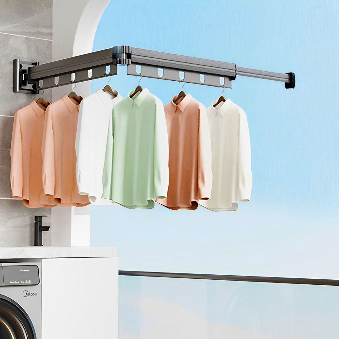 SOGA 2X 93.2cm Wall-Mounted Clothing Dry Rack Retractable Space-Saving Foldable Hanger - BSGKZD02X2 - Home & Living - 5 - AU DEPOT SOGA Buy SOGA 2X 93.2cm Wall-Mounted Clothing Dry Rack Retractable Space-Saving Foldable Hanger Online - Home & Living - 5 - AU Depot Free Shipping