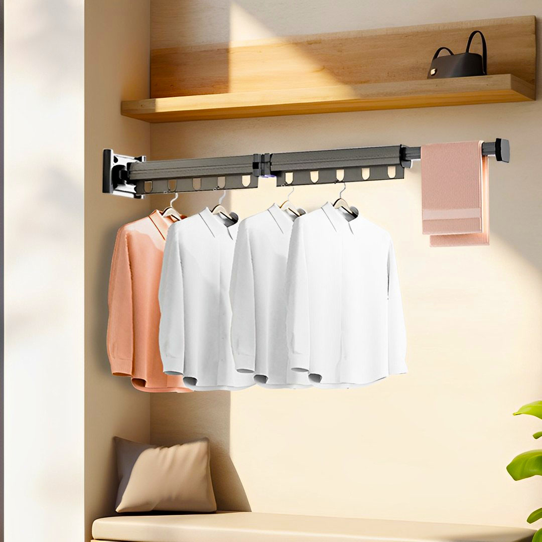 SOGA 2X 93.2cm Wall-Mounted Clothing Dry Rack Retractable Space-Saving Foldable Hanger - BSGKZD02X2 - Home & Living - 6 - AU DEPOT SOGA Buy SOGA 2X 93.2cm Wall-Mounted Clothing Dry Rack Retractable Space-Saving Foldable Hanger Online - Home & Living - 6 - AU Depot Free Shipping