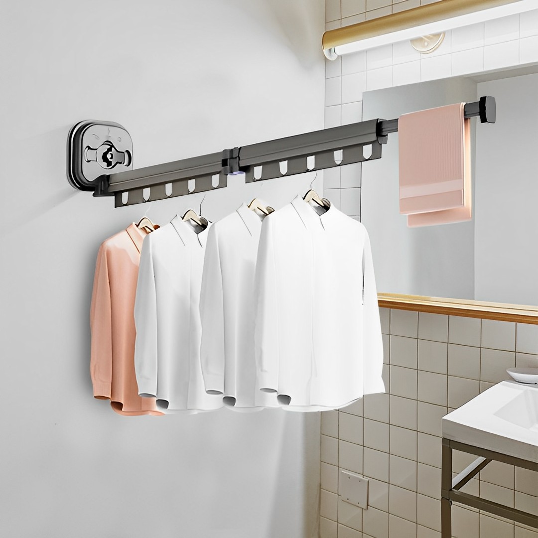 SOGA 2X 93.2cm Wall-Mounted Clothing Dry Rack Retractable Space-Saving Foldable Hanger - BSXPGKQ04X2 - Home & Living - 3 - AU DEPOT SOGA Buy SOGA 2X 93.2cm Wall-Mounted Clothing Dry Rack Retractable Space-Saving Foldable Hanger Online - Home & Living - 3 - AU Depot Free Shipping
