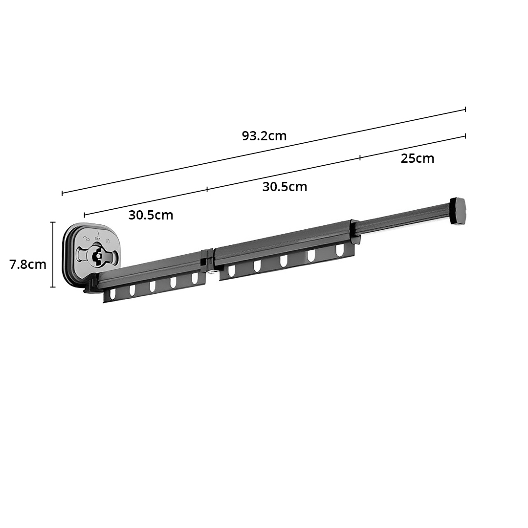 SOGA 2X 93.2cm Wall-Mounted Clothing Dry Rack Retractable Space-Saving Foldable Hanger - BSXPGKQ04X2 - Home & Living - 4 - AU DEPOT SOGA Buy SOGA 2X 93.2cm Wall-Mounted Clothing Dry Rack Retractable Space-Saving Foldable Hanger Online - Home & Living - 4 - AU Depot Free Shipping