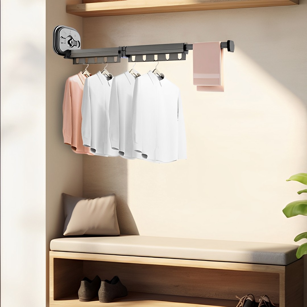 SOGA 2X 93.2cm Wall-Mounted Clothing Dry Rack Retractable Space-Saving Foldable Hanger - BSXPGKQ04X2 - Home & Living - 5 - AU DEPOT SOGA Buy SOGA 2X 93.2cm Wall-Mounted Clothing Dry Rack Retractable Space-Saving Foldable Hanger Online - Home & Living - 5 - AU Depot Free Shipping