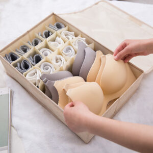 Buy SOGA 2X Beige Flip Top Underwear Storage Box Foldable Wardrobe Partition Drawer Home Organiser Online - Furniture - 2 - AU Depot Free Shipping