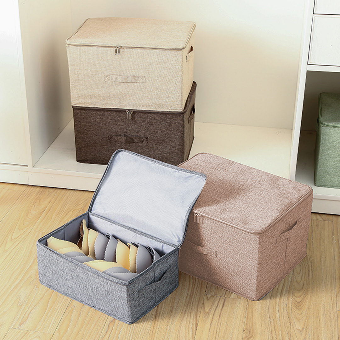 SOGA 2X Beige Large Portable Double Zipper Storage Box Moisture Proof Clothes Basket Foldable Home Organiser - SBox024X2 - Furniture - 3 - AU DEPOT SOGA Buy SOGA 2X Beige Large Portable Double Zipper Storage Box Moisture Proof Clothes Basket Foldable Home Organiser Online - Furniture - 3 - AU Depot Free Shipping