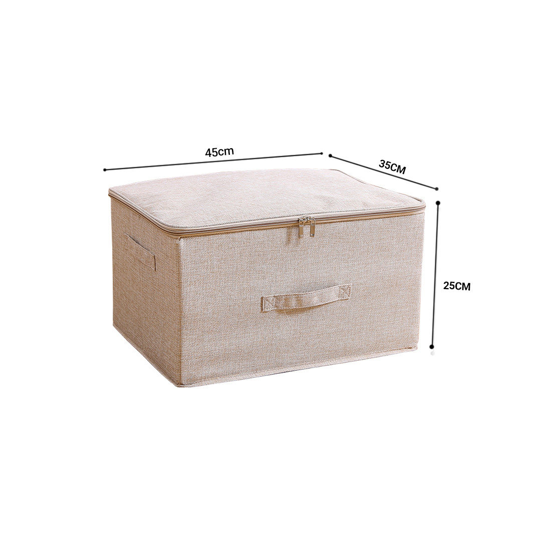 SOGA 2X Beige Large Portable Double Zipper Storage Box Moisture Proof Clothes Basket Foldable Home Organiser - SBox024X2 - Furniture - 6 - AU DEPOT SOGA Buy SOGA 2X Beige Large Portable Double Zipper Storage Box Moisture Proof Clothes Basket Foldable Home Organiser Online - Furniture - 6 - AU Depot Free Shipping