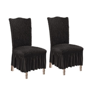 Buy SOGA 2X Black Chair Cover Seat Protector with Ruffle Skirt Stretch Slipcover Wedding Party Home Decor Online - Home & Living - 1 - AU Depot Free Shipping