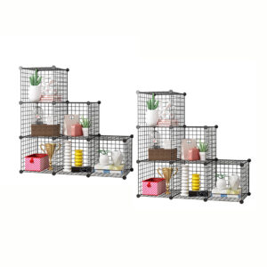 Buy SOGA 2X Black Portable 6-Cube 3 Column Storage Organiser Foldable DIY Modular Grid Space Saving Shelf Online - Furniture - 1 - AU Depot Free Shipping