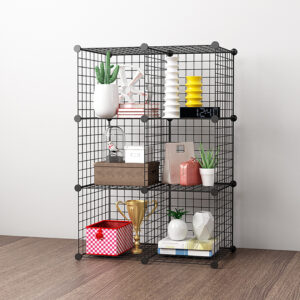 Buy SOGA 2X Black Portable 6-Cube Storage Organiser Foldable DIY Modular Grid Space Saving Shelf Online - Furniture - 2 - AU Depot Free Shipping