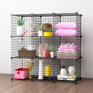Buy SOGA 2X Black Portable 9-Cube Storage Organiser Foldable DIY Modular Grid Space Saving Shelf Online - Furniture - 2 - AU Depot Free Shipping