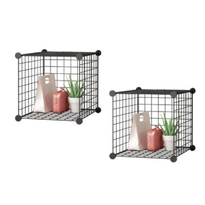 Buy SOGA 2X Black Portable Single Cube Storage Organiser Foldable DIY Modular Grid Space Saving Shelf Online - Furniture - 1 - AU Depot Free Shipping