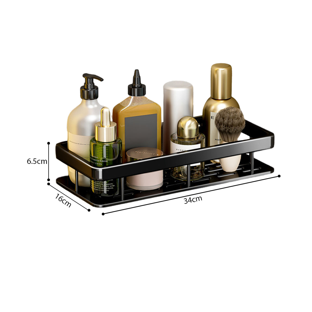 SOGA 2X Black Wall-Mounted Rectangular Bathroom Storage Organiser Space Saving Adhesive Shelf Rack - TAN1004X2 - Home - 5 - AU DEPOT SOGA Buy SOGA 2X Black Wall-Mounted Rectangular Bathroom Storage Organiser Space Saving Adhesive Shelf Rack Online - Home - 5 - AU Depot Free Shipping