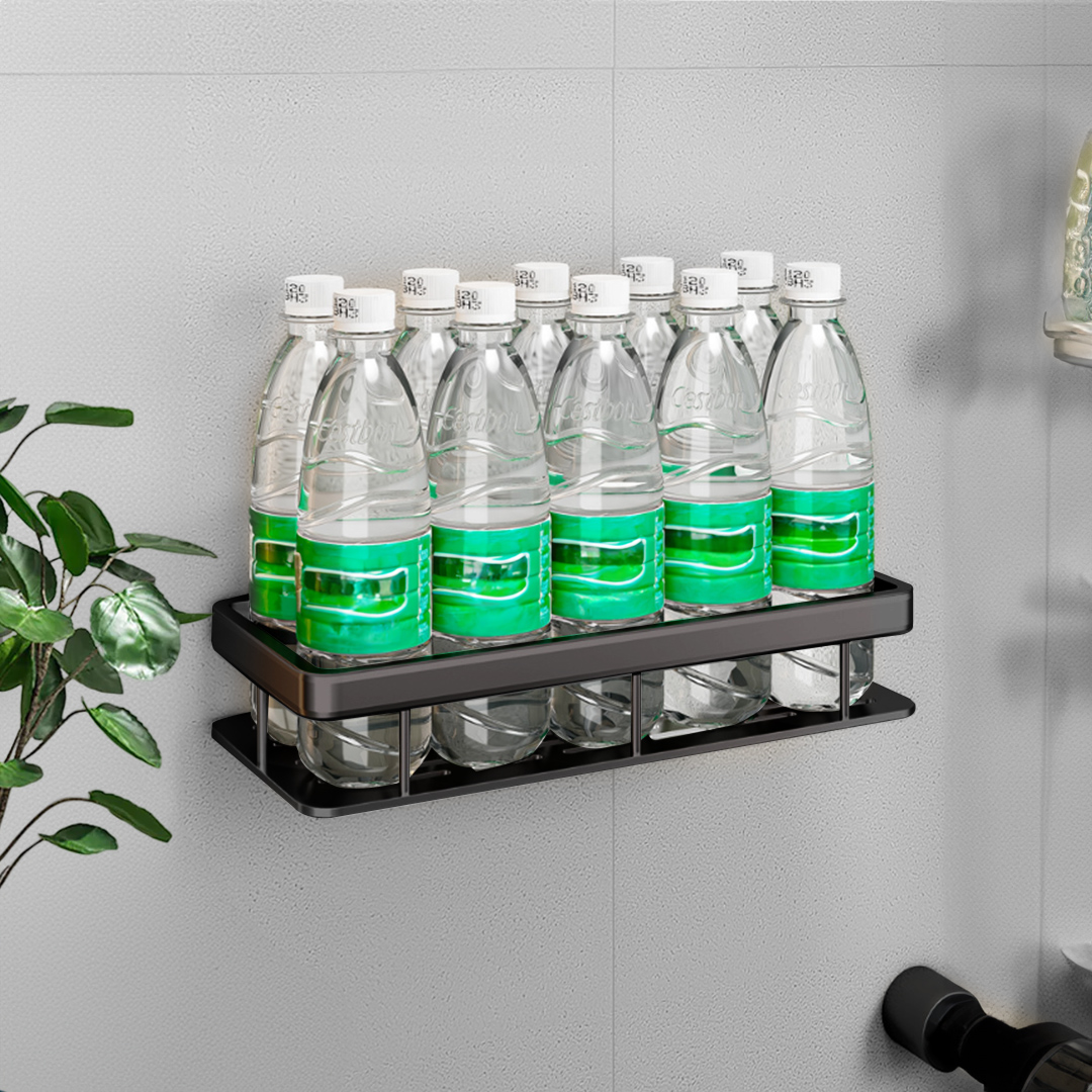 SOGA 2X Black Wall-Mounted Rectangular Bathroom Storage Organiser Space Saving Adhesive Shelf Rack - TAN1004X2 - Home - 6 - AU DEPOT SOGA Buy SOGA 2X Black Wall-Mounted Rectangular Bathroom Storage Organiser Space Saving Adhesive Shelf Rack Online - Home - 6 - AU Depot Free Shipping