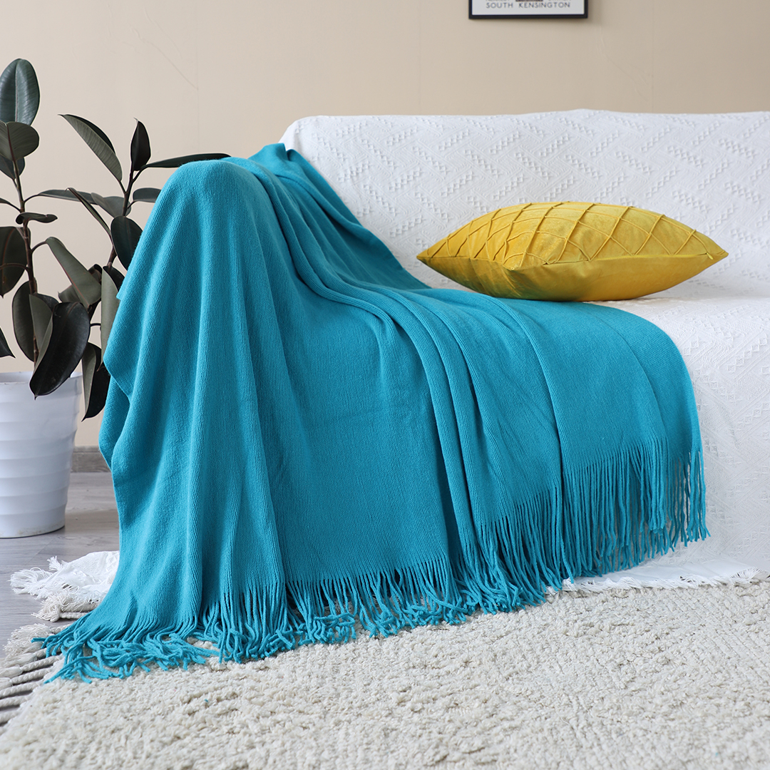 SOGA 2X Blue Acrylic Knitted Throw Blanket Solid Fringed Warm Cozy Woven Cover Couch Bed Sofa Home Decor - Blanket910X2 - Home - 3 - AU DEPOT SOGA Buy SOGA 2X Blue Acrylic Knitted Throw Blanket Solid Fringed Warm Cozy Woven Cover Couch Bed Sofa Home Decor Online - Home - 3 - AU Depot Free Shipping