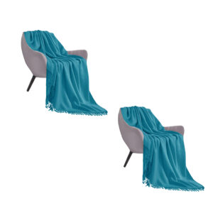 Buy SOGA 2X Blue Acrylic Knitted Throw Blanket Solid Fringed Warm Cozy Woven Cover Couch Bed Sofa Home Decor Online - Home - 1 - AU Depot Free Shipping