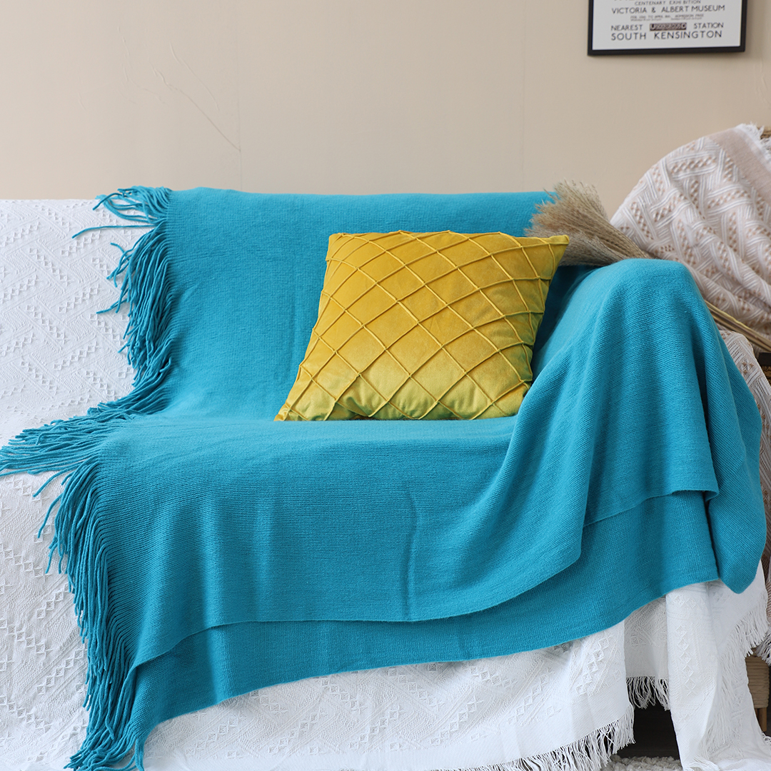SOGA 2X Blue Acrylic Knitted Throw Blanket Solid Fringed Warm Cozy Woven Cover Couch Bed Sofa Home Decor - Blanket910X2 - Home - 6 - AU DEPOT SOGA Buy SOGA 2X Blue Acrylic Knitted Throw Blanket Solid Fringed Warm Cozy Woven Cover Couch Bed Sofa Home Decor Online - Home - 6 - AU Depot Free Shipping