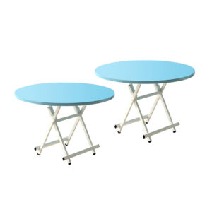 Buy SOGA 2X  Blue Dining Table Portable Round Surface Space Saving Folding Desk Home Decor Online - Furniture - 1 - AU Depot Free Shipping