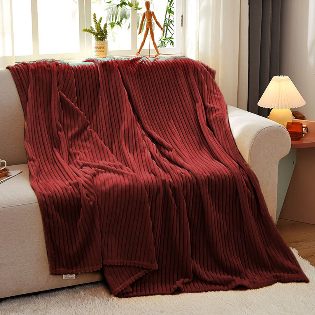 SOGA 2X Burgundy Throw Blanket Warm Cozy Striped Pattern Thin Flannel Coverlet Fleece Bed Sofa Comforter - Blanket318X2 - Home - 8 - AU DEPOT SOGA Buy SOGA 2X Burgundy Throw Blanket Warm Cozy Striped Pattern Thin Flannel Coverlet Fleece Bed Sofa Comforter Online - Home - 8 - AU Depot Free Shipping