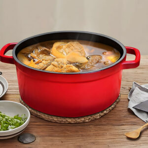 Buy SOGA 2X Cast Iron 24cm Enamel Porcelain Stewpot Casserole Stew Cooking Pot With Lid Red Online - Home & Living - 2 - AU Depot Free Shipping