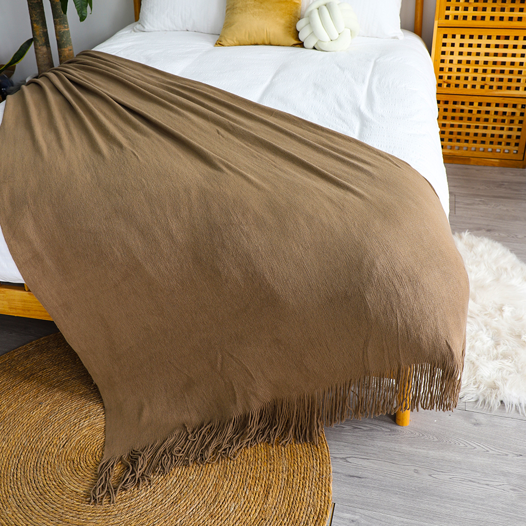 SOGA 2X Coffee Acrylic Knitted Throw Blanket Solid Fringed Warm Cozy Woven Cover Couch Bed Sofa Home Decor - Blanket906X2 - Home - 10 - AU DEPOT SOGA Buy SOGA 2X Coffee Acrylic Knitted Throw Blanket Solid Fringed Warm Cozy Woven Cover Couch Bed Sofa Home Decor Online - Home - 10 - AU Depot Free Shipping