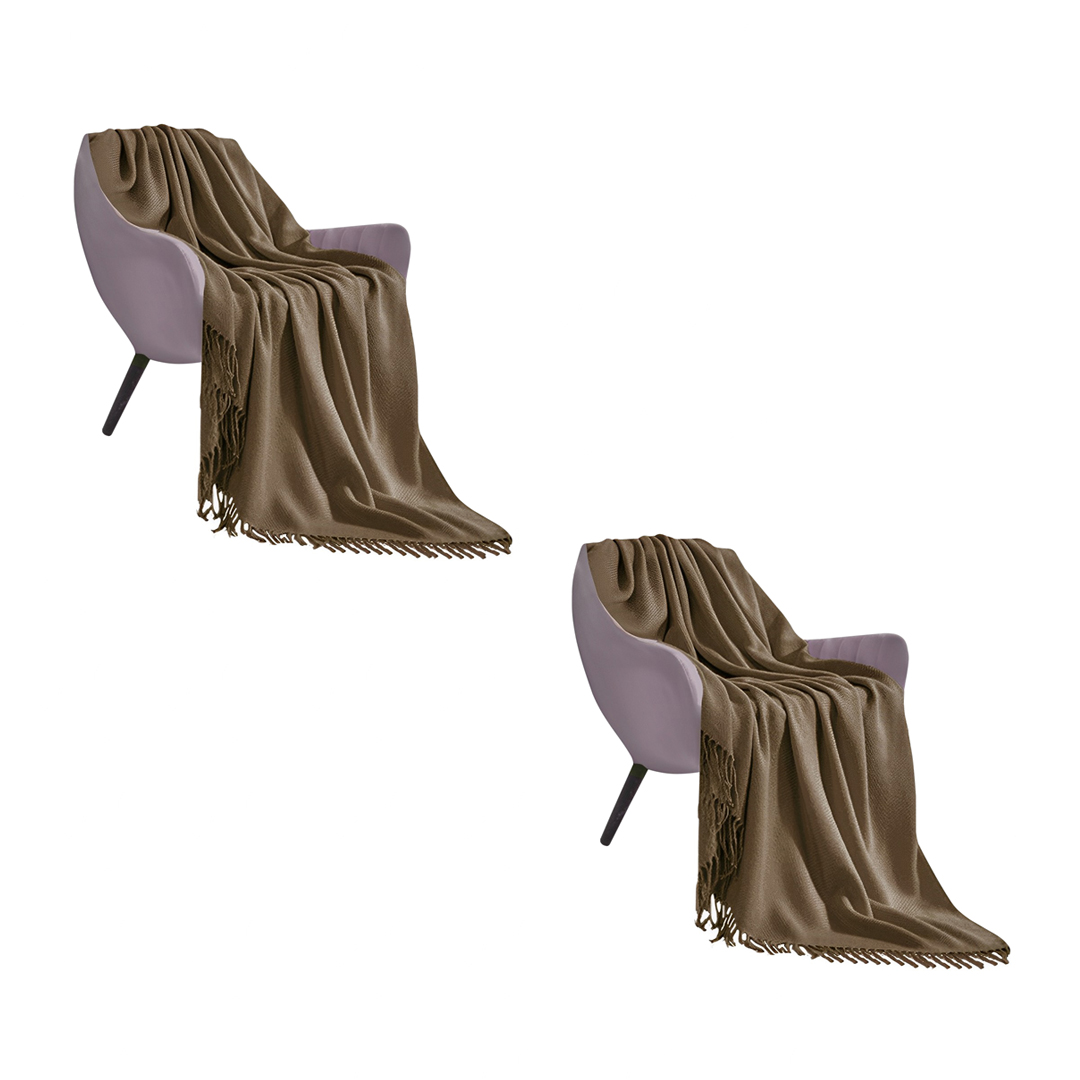 SOGA 2X Coffee Acrylic Knitted Throw Blanket Solid Fringed Warm Cozy Woven Cover Couch Bed Sofa Home Decor - Blankets - Blanket906X2 1 SOGA 2X Coffee Acrylic Knitted Throw Blanket Solid Fringed Warm Cozy Woven Cover Couch Bed Sofa Home Decor - AU DEPOT Buy SOGA 2X Coffee Acrylic Knitted Throw Blanket Solid Fringed Warm Cozy Woven Cover Couch Bed Sofa Home Decor Online - Home - 1 - AU Depot Free Shipping