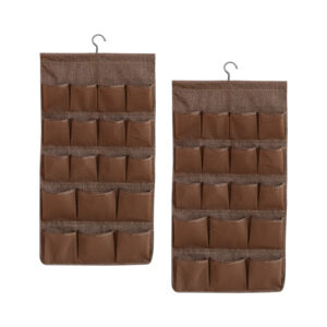 SOGA 2X Coffee Double Sided Hanging Storage Bag Underwear Bra Socks Mesh Pocket Hanger Home Organiser SBox26COFX2 AU Depot Free Shipping SOGA 2X Coffee Double Sided Hanging Storage Bag Underwear Bra Socks Mesh Pocket Hanger Home Organiser - AU DEPOT