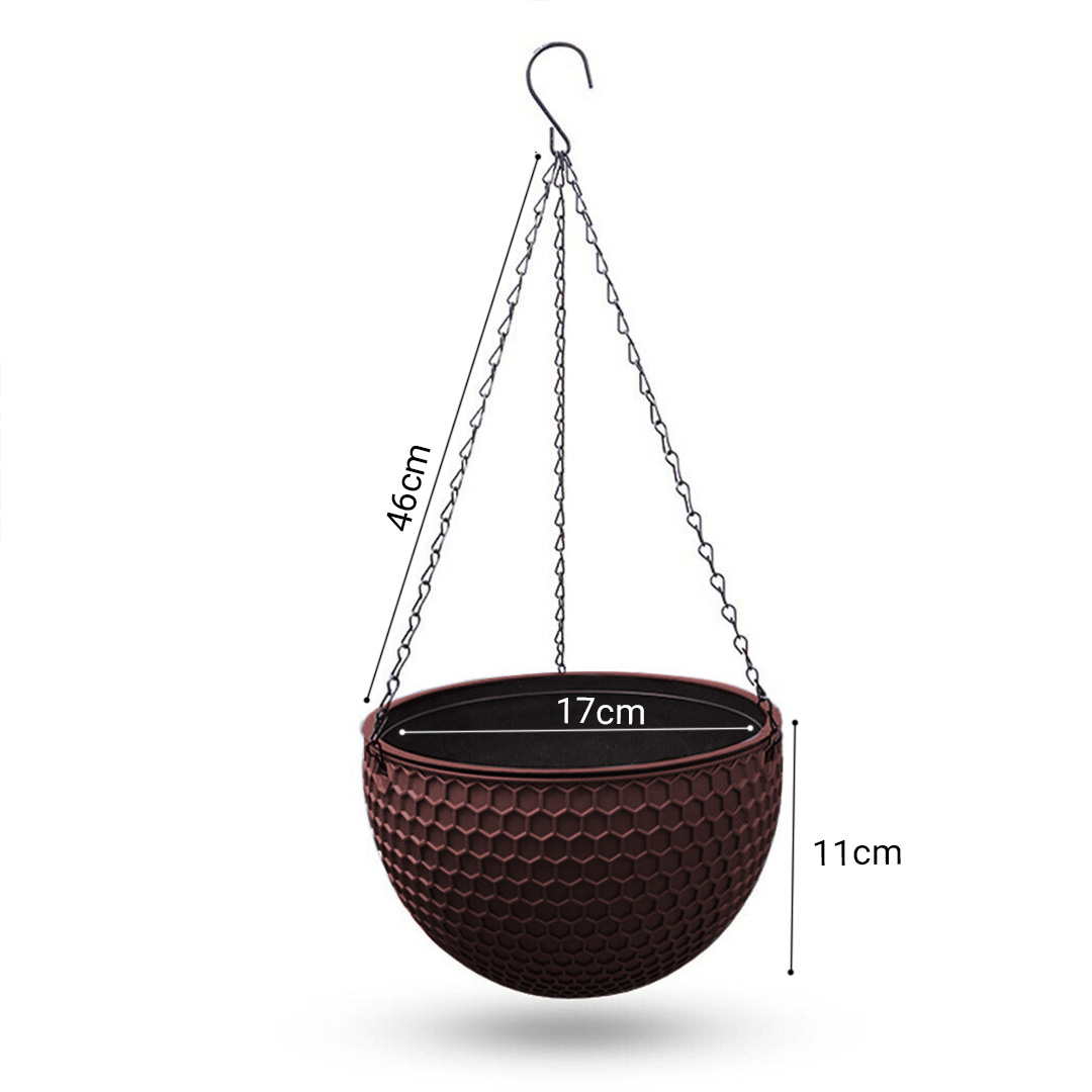 SOGA 2X Coffee Small Hanging Resin Flower Pot Self Watering Basket Planter Outdoor Garden Decor - HangPot11CofX2 - Home & Living - 6 - AU DEPOT SOGA Buy SOGA 2X Coffee Small Hanging Resin Flower Pot Self Watering Basket Planter Outdoor Garden Decor Online - Home & Living - 6 - AU Depot Free Shipping