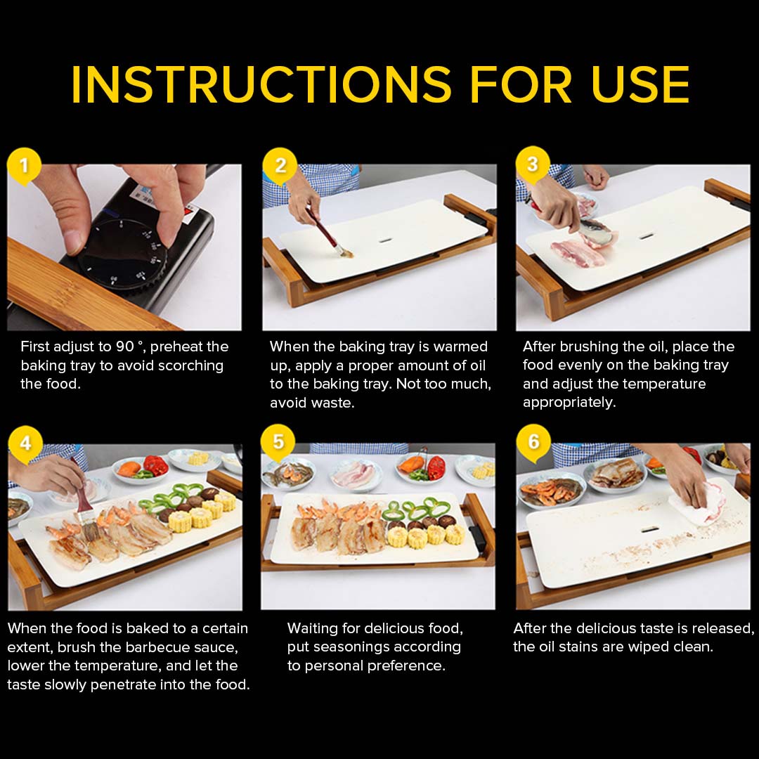 SOGA 2X Electric Ceramic BBQ Grill Non-stick Surface Hot Plate for Indoor & Outdoor Stone - ElectricGrillPlateCeramicStoneX2 - electronics & appliances > appliances > small kitchen appliances > benchtop cooking > sandwich presses & grills - 9 - AU DEPOT SOGA Buy SOGA 2X Electric Ceramic BBQ Grill Non-stick Surface Hot Plate for Indoor & Outdoor Stone Online - electronics & appliances > appliances > small kitchen appliances > benchtop cooking > sandwich presses & grills - 9 - AU Depot Free Shipping