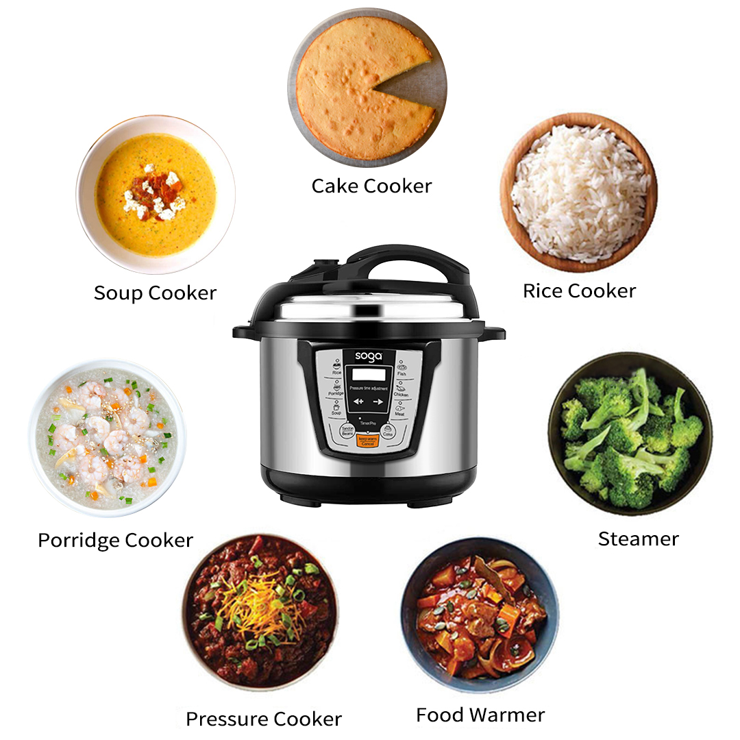SOGA 2X Electric Stainless Steel Pressure Cooker 8L 1600W Multicooker 16 - 16ElectricPressureCooker8LX2 - electronics & appliances - 2 - AU DEPOT SOGA Buy SOGA 2X Electric Stainless Steel Pressure Cooker 8L 1600W Multicooker 16 Online - electronics & appliances - 2 - AU Depot Free Shipping