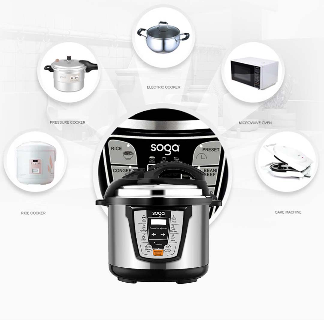 SOGA 2X Electric Stainless Steel Pressure Cooker 8L 1600W Multicooker 16 - 16ElectricPressureCooker8LX2 - electronics & appliances - 4 - AU DEPOT SOGA Buy SOGA 2X Electric Stainless Steel Pressure Cooker 8L 1600W Multicooker 16 Online - electronics & appliances - 4 - AU Depot Free Shipping