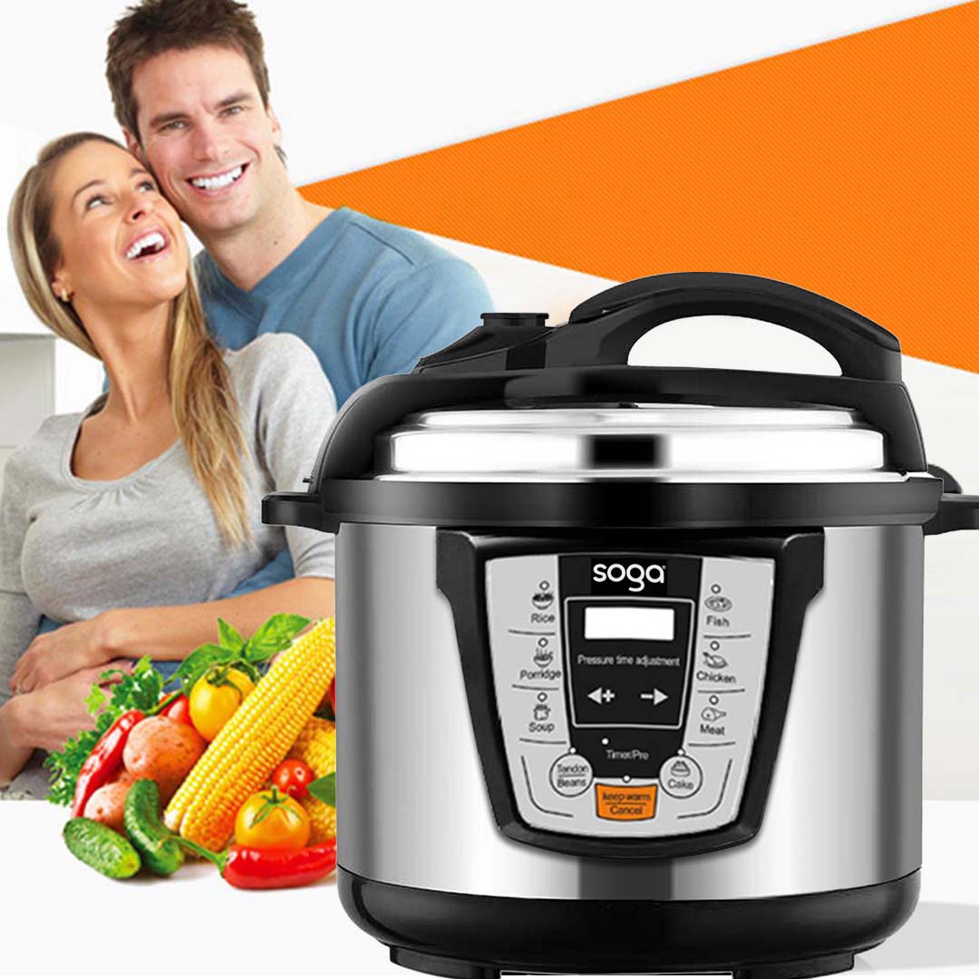 SOGA 2X Electric Stainless Steel Pressure Cooker 8L 1600W Multicooker 16 - 16ElectricPressureCooker8LX2 - electronics & appliances - 7 - AU DEPOT SOGA Buy SOGA 2X Electric Stainless Steel Pressure Cooker 8L 1600W Multicooker 16 Online - electronics & appliances - 7 - AU Depot Free Shipping