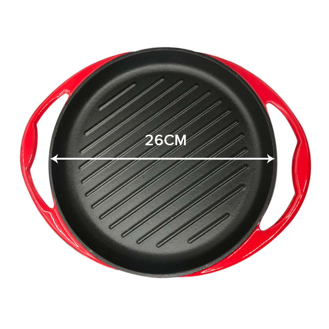 SOGA 2X Enamel Porcelain 26cm Cast Iron Frying Pan Skillet Non-stick Coating Steak Sizzle Platter - SizzlePlatterPan26cmX2 - Home & Living - 3 - AU DEPOT SOGA Buy SOGA 2X Enamel Porcelain 26cm Cast Iron Frying Pan Skillet Non-stick Coating Steak Sizzle Platter Online - Home & Living - 3 - AU Depot Free Shipping