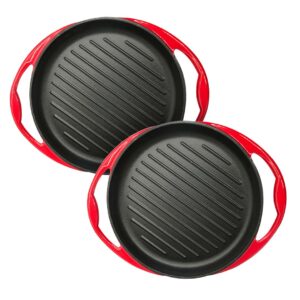 Buy SOGA 2X Enamel Porcelain 26cm Cast Iron Frying Pan Skillet Non-stick Coating Steak Sizzle Platter Online - Home & Living - 1 - AU Depot Free Shipping