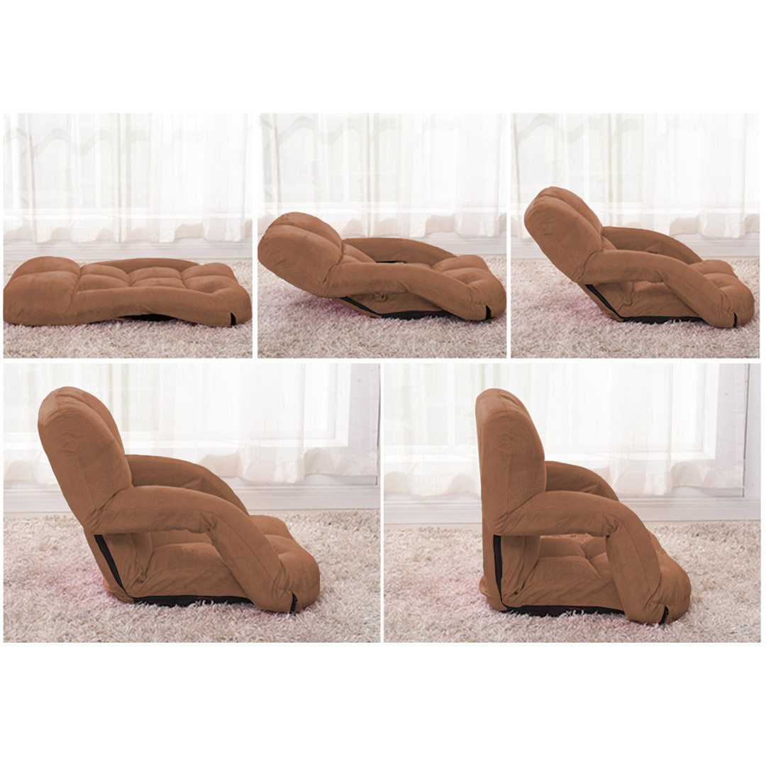 SOGA 2X Foldable Lounge Cushion Adjustable Floor Lazy Recliner Chair with Armrest Coffee - LoungeKidCoffeeX2 - Furniture - 5 - AU DEPOT SOGA Buy SOGA 2X Foldable Lounge Cushion Adjustable Floor Lazy Recliner Chair with Armrest Coffee Online - Furniture - 5 - AU Depot Free Shipping