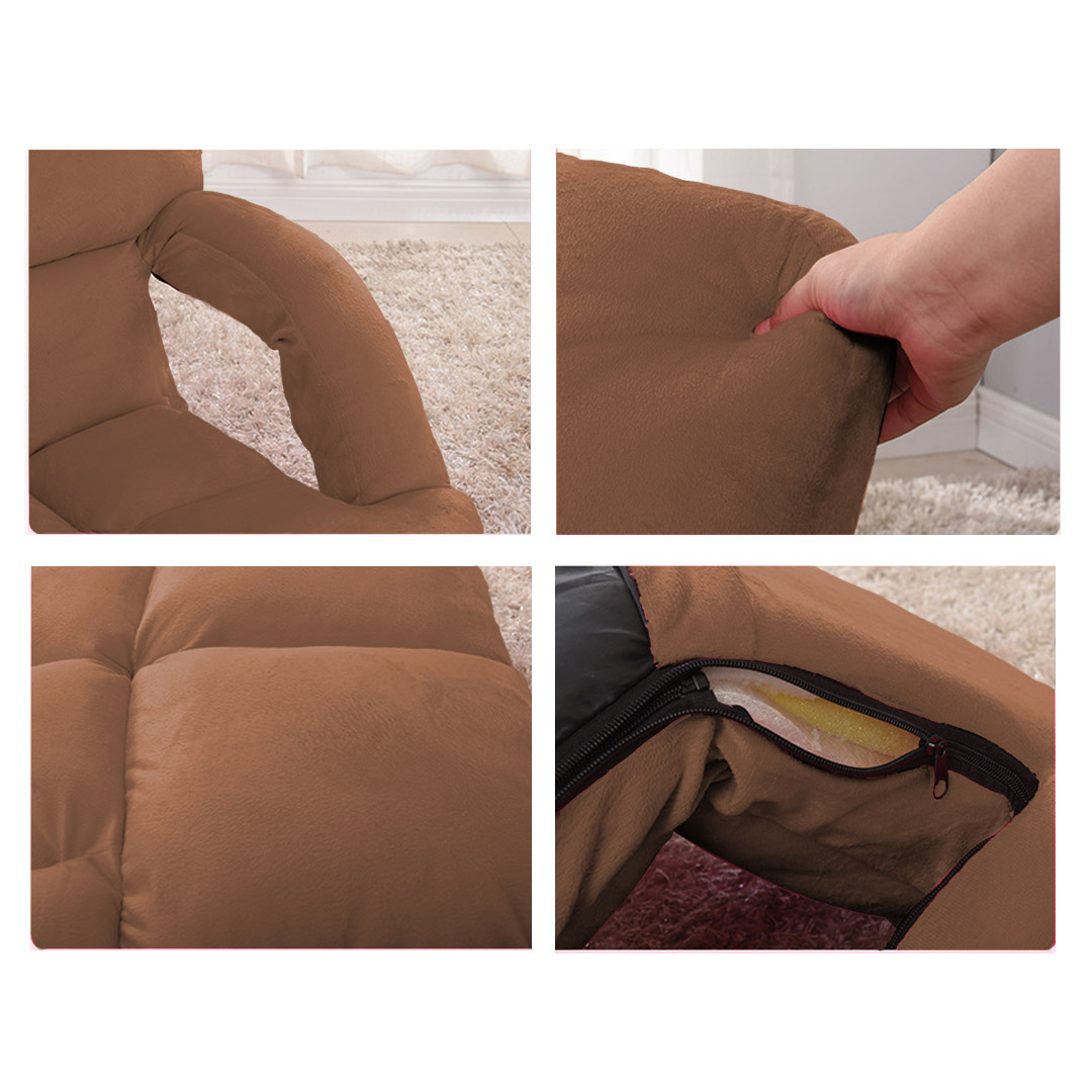 SOGA 2X Foldable Lounge Cushion Adjustable Floor Lazy Recliner Chair with Armrest Coffee - LoungeKidCoffeeX2 - Furniture - 6 - AU DEPOT SOGA Buy SOGA 2X Foldable Lounge Cushion Adjustable Floor Lazy Recliner Chair with Armrest Coffee Online - Furniture - 6 - AU Depot Free Shipping