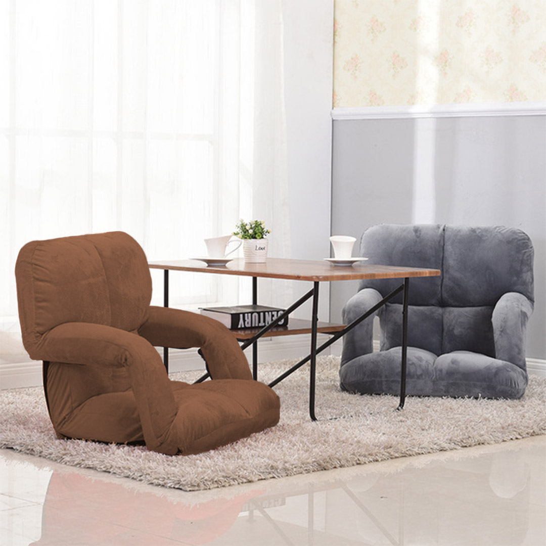 SOGA 2X Foldable Lounge Cushion Adjustable Floor Lazy Recliner Chair with Armrest Coffee - LoungeKidCoffeeX2 - Furniture - 9 - AU DEPOT SOGA Buy SOGA 2X Foldable Lounge Cushion Adjustable Floor Lazy Recliner Chair with Armrest Coffee Online - Furniture - 9 - AU Depot Free Shipping