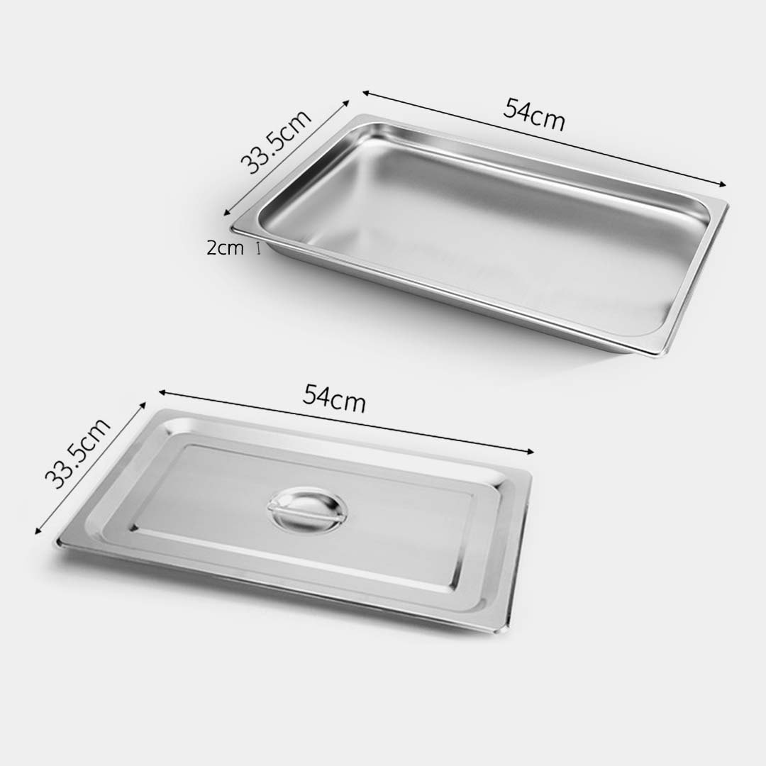 SOGA 2X Gastronorm GN Pan Full Size 1/1 GN Pan 2cm Deep Stainless Steel Tray With Lid - GP5401wLidX2 - Home & Living - 2 - AU DEPOT SOGA Buy SOGA 2X Gastronorm GN Pan Full Size 1/1 GN Pan 2cm Deep Stainless Steel Tray With Lid Online - Home & Living - 2 - AU Depot Free Shipping