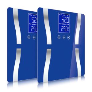 Buy SOGA 2X Glass LCD Digital Body Fat Scale Bathroom Electronic Gym Water Weighing Scales Blue Online - home & living > bathroom > bathroom accessories > bathroom scales - 1 - AU Depot Free Shipping