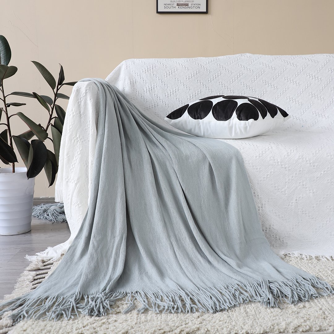 SOGA 2X Grey Acrylic Knitted Throw Blanket Solid Fringed Warm Cozy Woven Cover Couch Bed Sofa Home Decor - Blanket907X2 - Home - 4 - AU DEPOT SOGA Buy SOGA 2X Grey Acrylic Knitted Throw Blanket Solid Fringed Warm Cozy Woven Cover Couch Bed Sofa Home Decor Online - Home - 4 - AU Depot Free Shipping