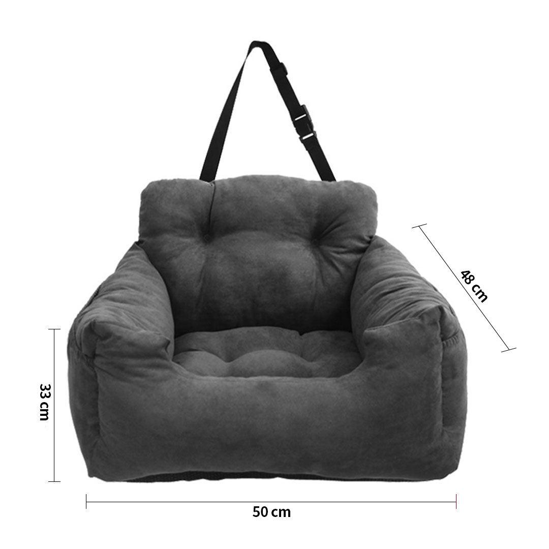 SOGA 2X Grey Pet Car Seat Sofa Safety Soft Padded Portable Travel Carrier Bed - CarPet123X2 - Pet Supplies - 4 - AU DEPOT SOGA Buy SOGA 2X Grey Pet Car Seat Sofa Safety Soft Padded Portable Travel Carrier Bed Online - Pet Supplies - 4 - AU Depot Free Shipping