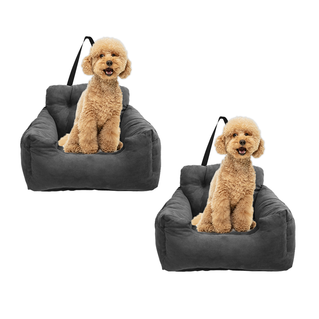 SOGA 2X Grey Pet Car Seat Sofa Safety Soft Padded Portable Travel Carrier Bed - - CarPet123X2 1 SOGA 2X Grey Pet Car Seat Sofa Safety Soft Padded Portable Travel Carrier Bed - AU DEPOT Buy SOGA 2X Grey Pet Car Seat Sofa Safety Soft Padded Portable Travel Carrier Bed Online - Pet Supplies - 1 - AU Depot Free Shipping