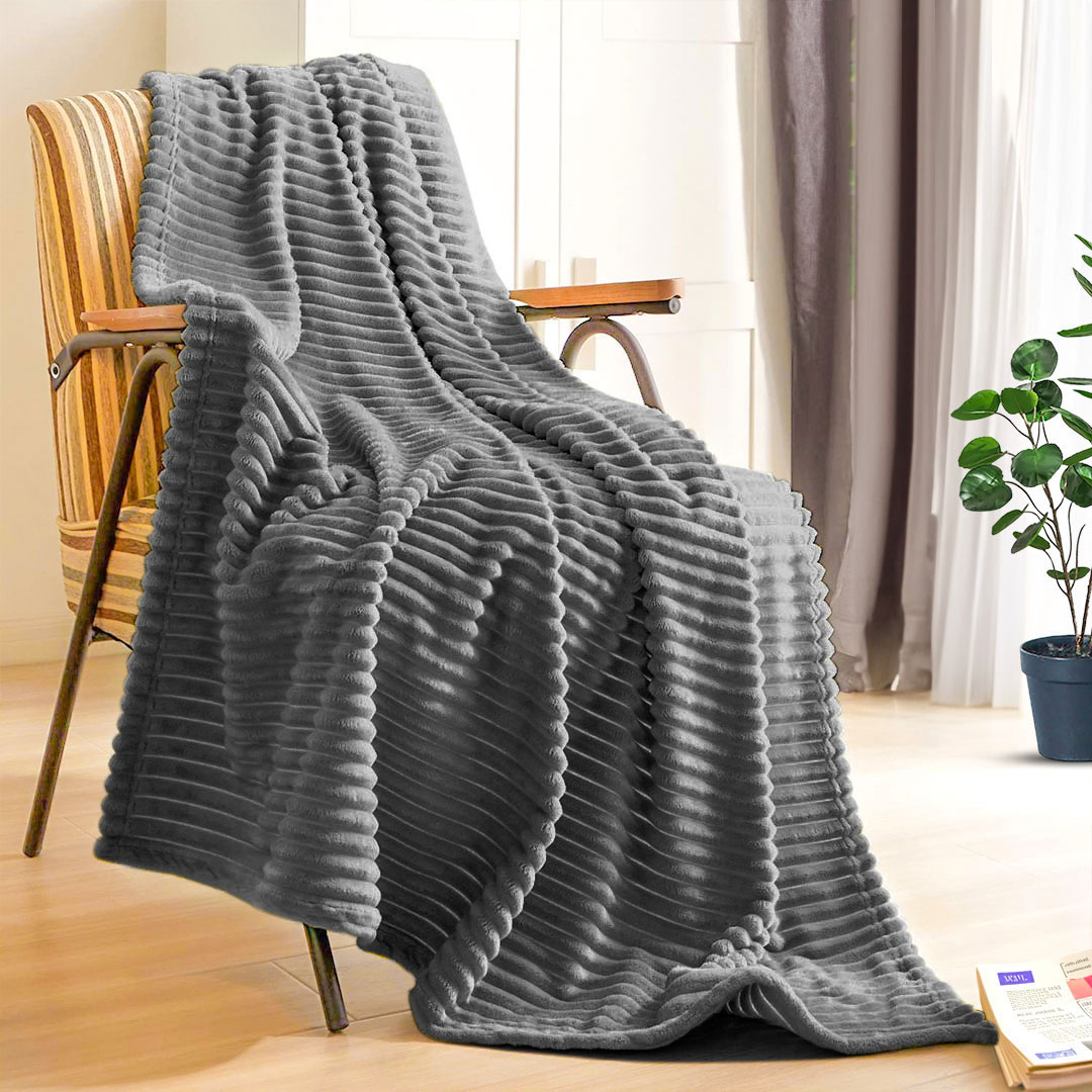 SOGA 2X GreyThrow Blanket Warm Cozy Striped Pattern Thin Flannel Coverlet Fleece Bed Sofa Comforter - Blanket319X2 - Home - 7 - AU DEPOT SOGA Buy SOGA 2X GreyThrow Blanket Warm Cozy Striped Pattern Thin Flannel Coverlet Fleece Bed Sofa Comforter Online - Home - 7 - AU Depot Free Shipping