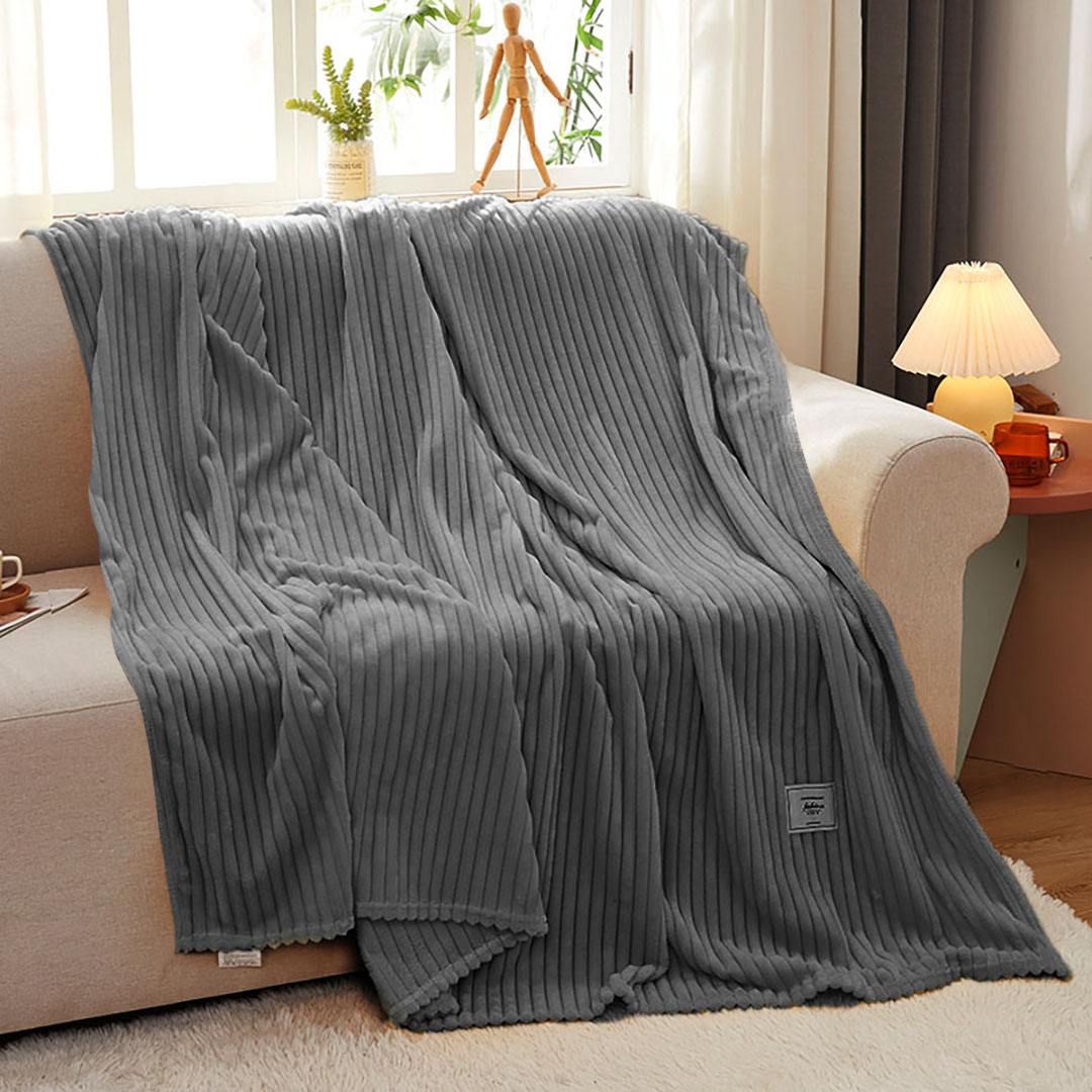 SOGA 2X GreyThrow Blanket Warm Cozy Striped Pattern Thin Flannel Coverlet Fleece Bed Sofa Comforter - Blanket319X2 - Home - 8 - AU DEPOT SOGA Buy SOGA 2X GreyThrow Blanket Warm Cozy Striped Pattern Thin Flannel Coverlet Fleece Bed Sofa Comforter Online - Home - 8 - AU Depot Free Shipping