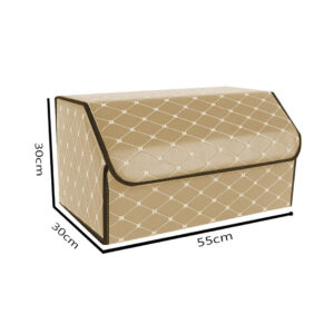 Buy SOGA 2X Leather Car Boot Collapsible Foldable Trunk Cargo Organizer Portable Storage Box Beige/Gold Stitch Large Online - Garden, Tools & Hardware - 2 - AU Depot Free Shipping