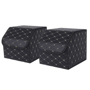 Buy SOGA 2X Leather Car Boot Collapsible Foldable Trunk Cargo Organizer Portable Storage Box Black/Gold Stitch Small Online - Garden, Tools & Hardware - 1 - AU Depot Free Shipping