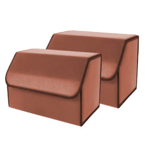 Buy SOGA 2X Leather Car Boot Collapsible Foldable Trunk Cargo Organizer Portable Storage Box Coffee Medium Online - Garden, Tools & Hardware - 1 - AU Depot Free Shipping