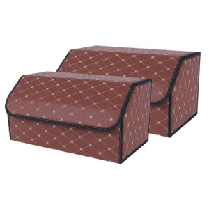 Buy SOGA 2X Leather Car Boot Collapsible Foldable Trunk Cargo Organizer Portable Storage Box Coffee/Gold Stitch Large Online - Garden, Tools & Hardware - 1 - AU Depot Free Shipping