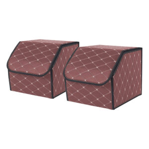 Buy SOGA 2X Leather Car Boot Collapsible Foldable Trunk Cargo Organizer Portable Storage Box Coffee/Gold Stitch Small Online - Garden, Tools & Hardware - 1 - AU Depot Free Shipping