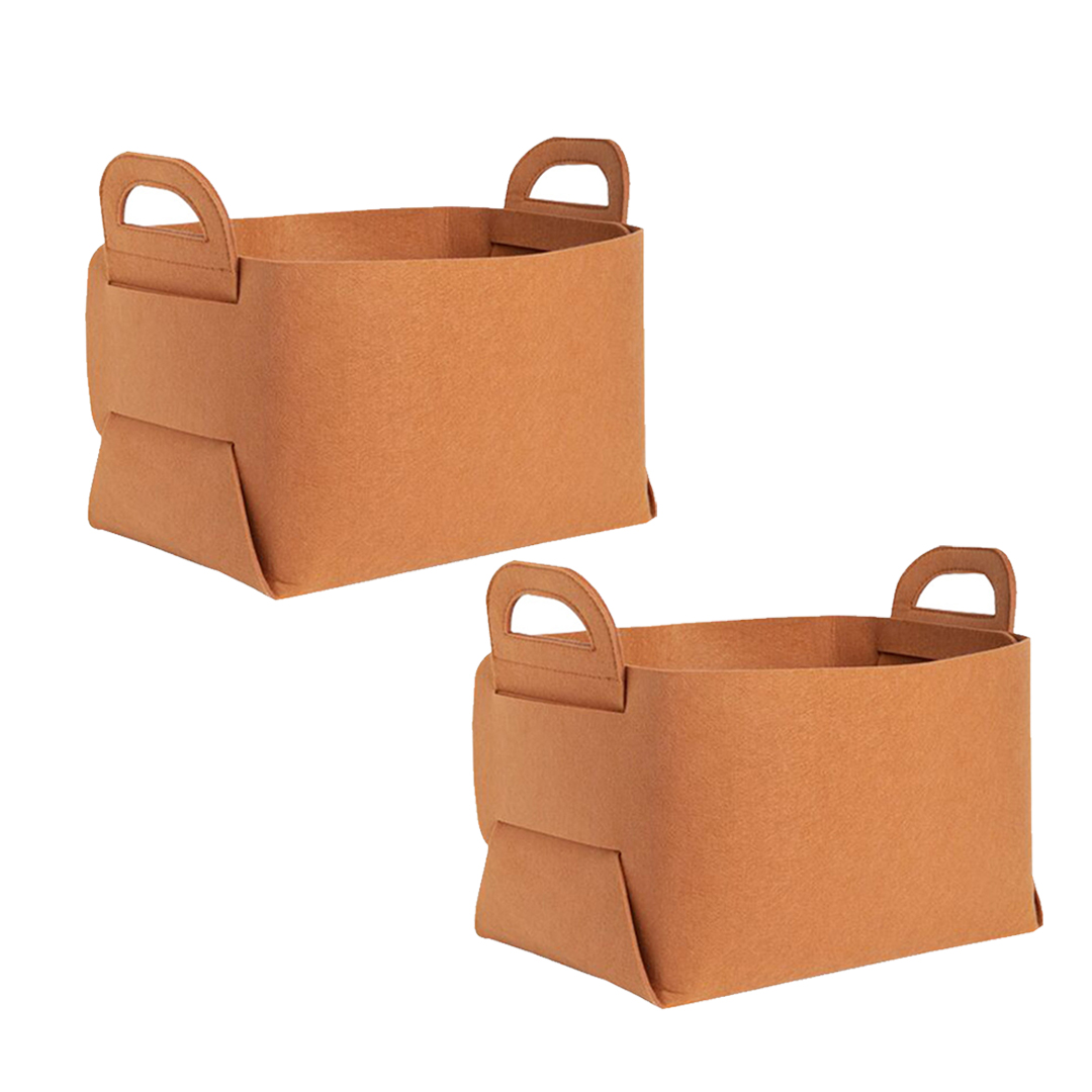 SOGA 2X Medium Coffee Foldable Felt Storage Portable Collapsible Bag Home Office Foldable Organiser with Carry Handles - - StorageCOF002X2 1 SOGA 2X Medium Coffee Foldable Felt Storage Portable Collapsible Bag Home Office Foldable Organiser with Carry Handles - AU DEPOT Buy SOGA 2X Medium Coffee Foldable Felt Storage Portable Collapsible Bag Home Office Foldable Organiser with Carry Handles Online - Furniture - 1 - AU Depot Free Shipping