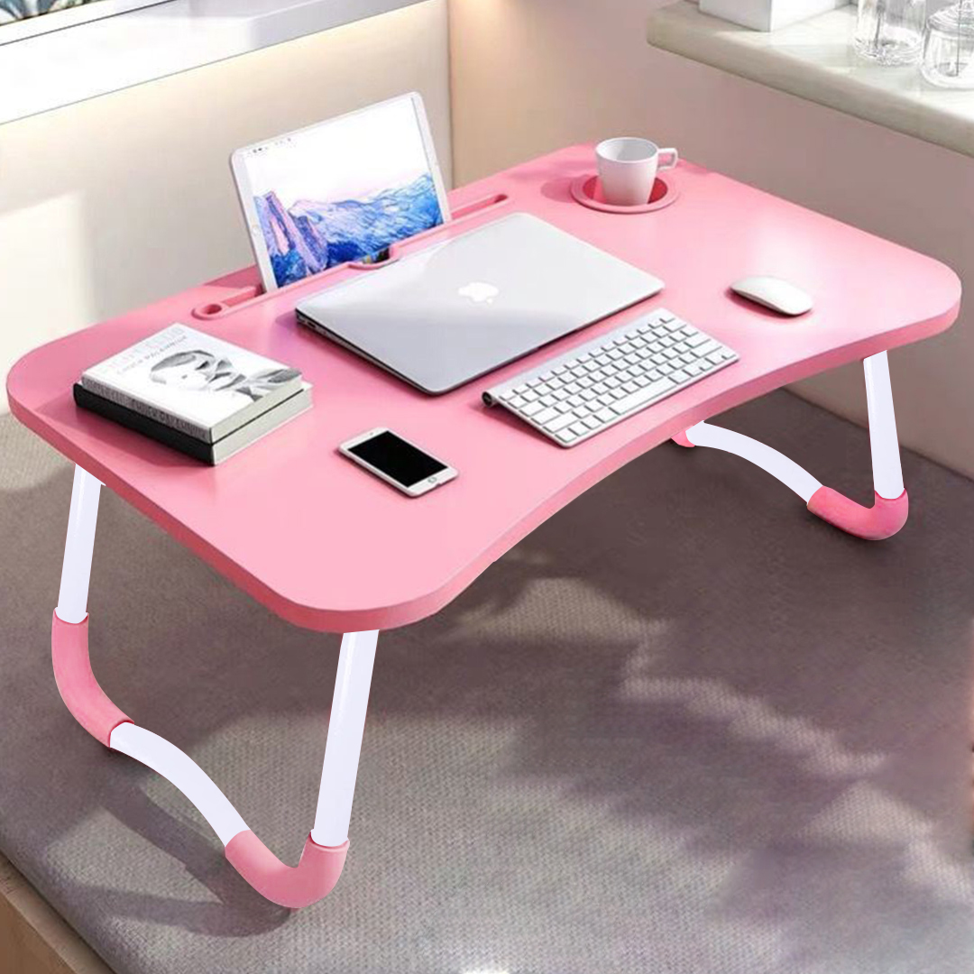 SOGA 2X Pink Portable Bed Table Adjustable Folding Mini Desk Notebook Stand Card Slot Holder with Cup-Holder Home Decor - BedTableH302X2 - Desks & Computer Tables - 4 - AU DEPOT SOGA Buy SOGA 2X Pink Portable Bed Table Adjustable Folding Mini Desk Notebook Stand Card Slot Holder with Cup-Holder Home Decor Online - Desks & Computer Tables - 4 - AU Depot Free Shipping